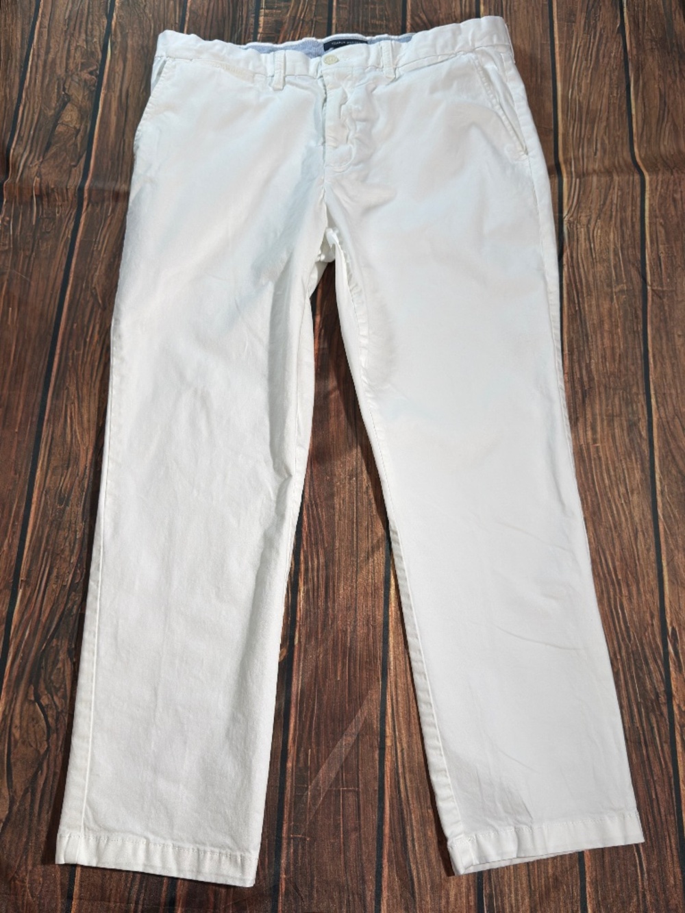 Tommy Hilfiger Men’s White Stretch Chino Pants Regular Fit 36x30 Cotton